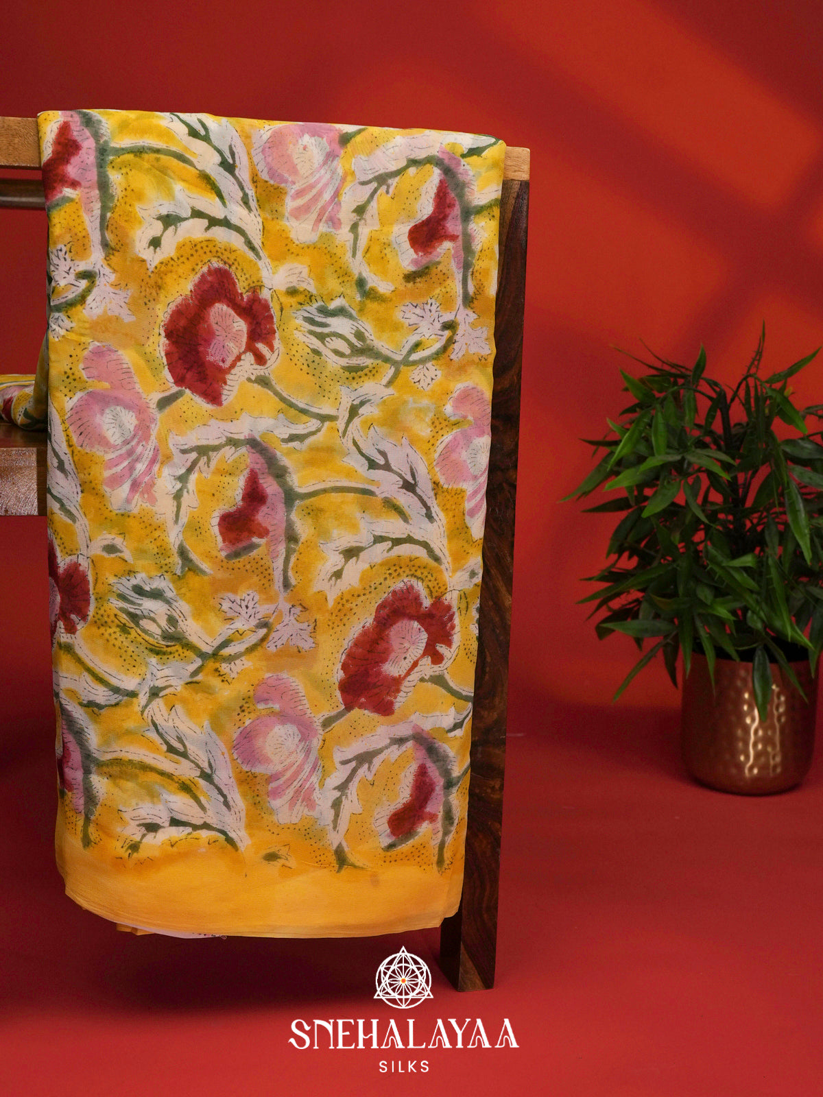 Yellow Georgette Saree