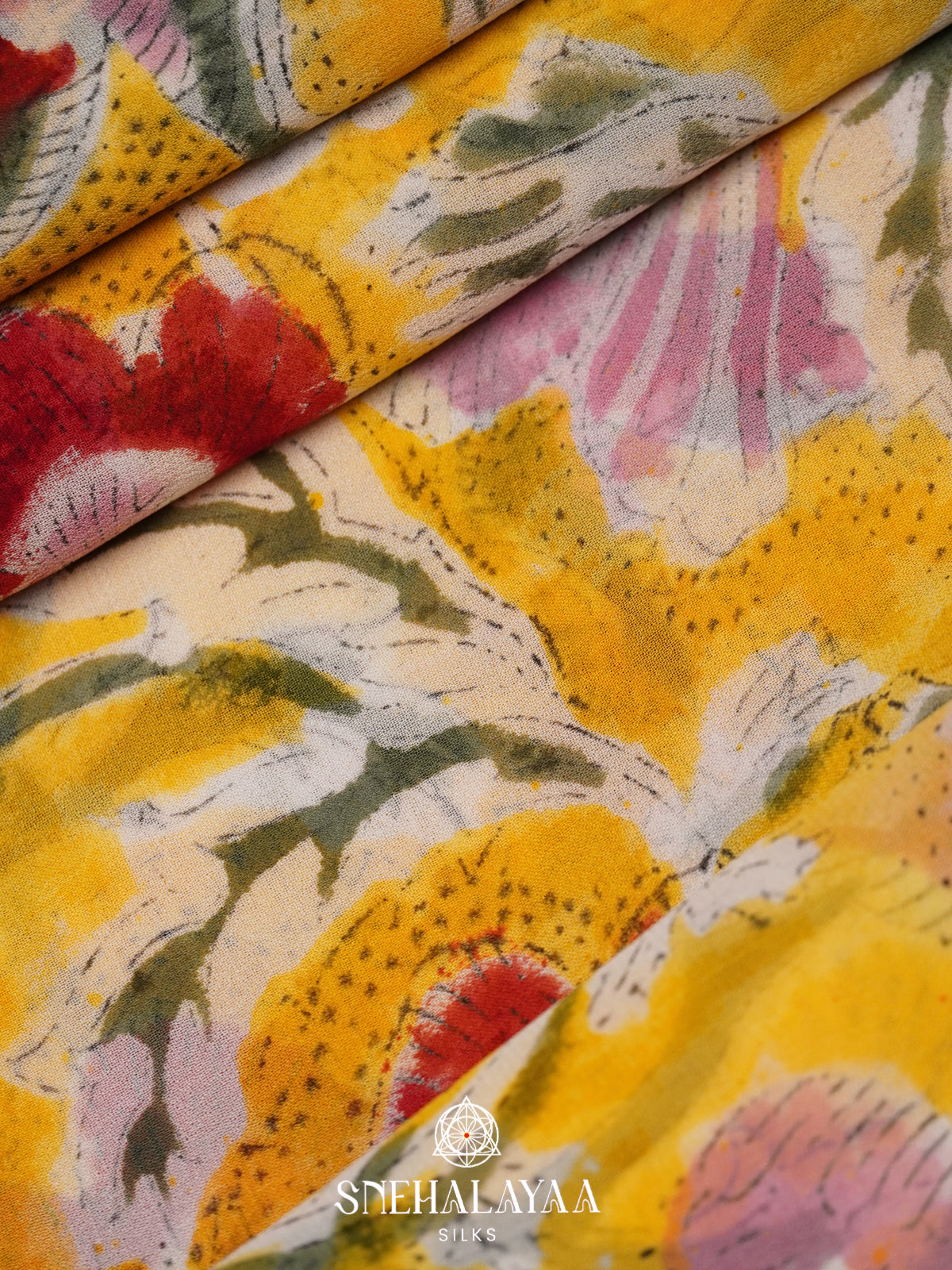 Yellow Georgette Saree