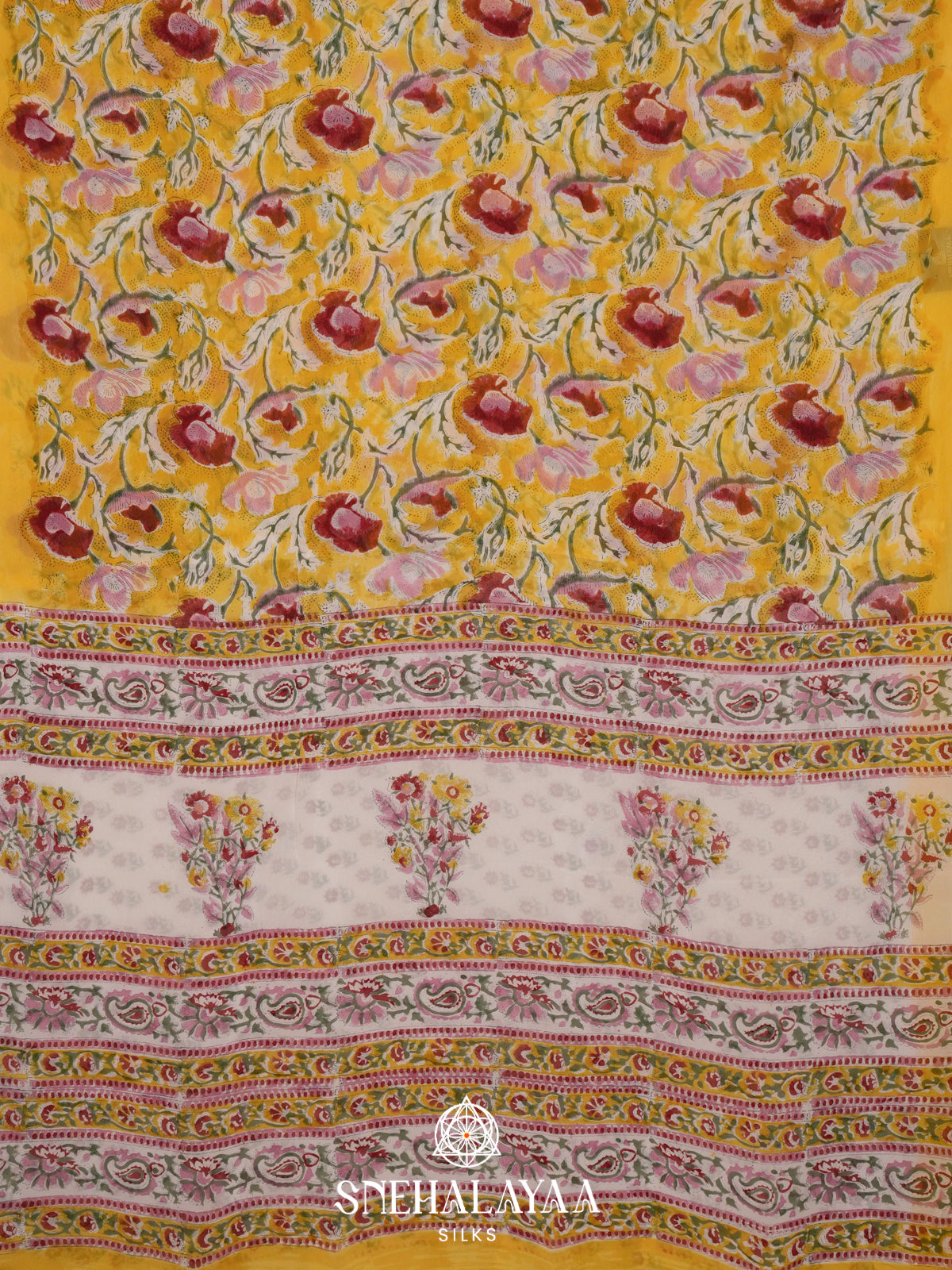 Yellow Georgette Saree