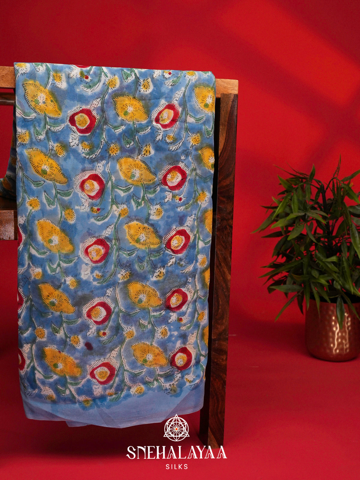 Blue Georgette Saree