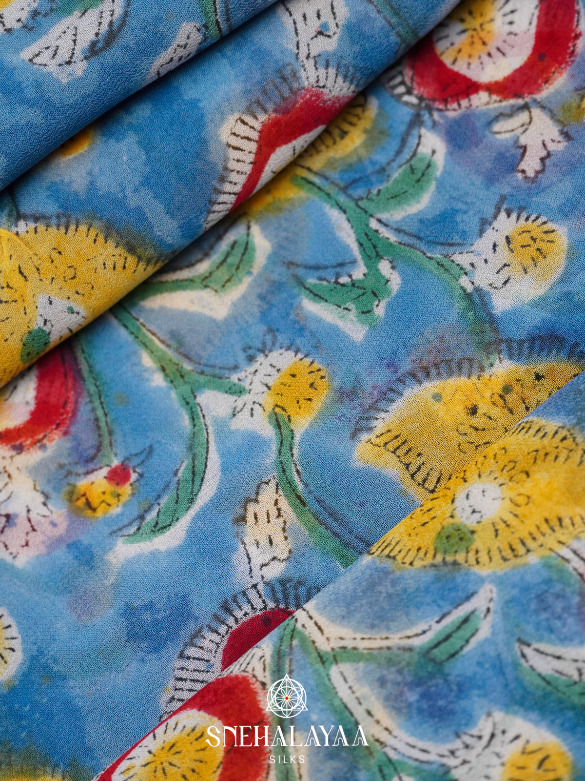 Blue Georgette Saree
