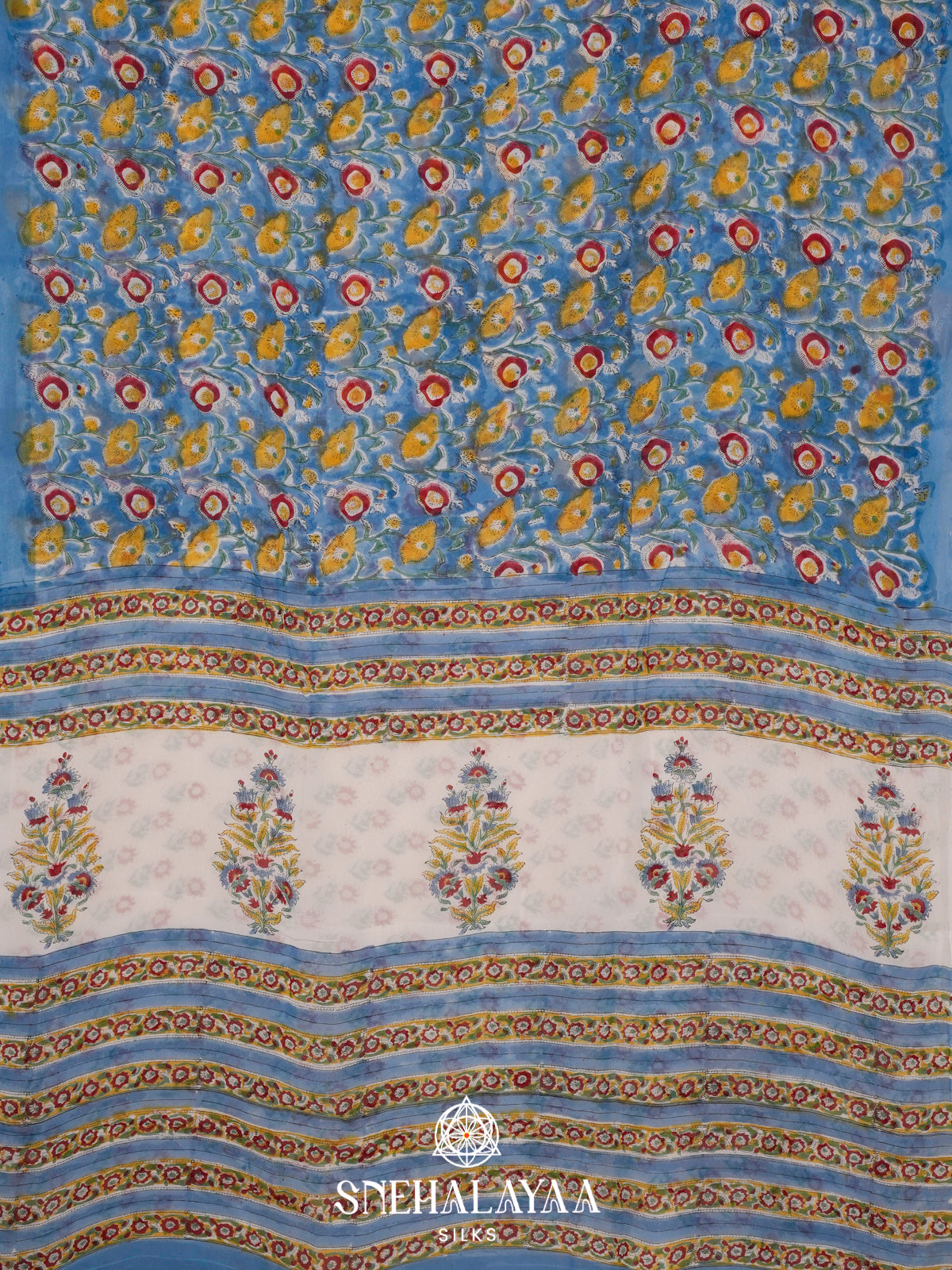 Blue Georgette Saree