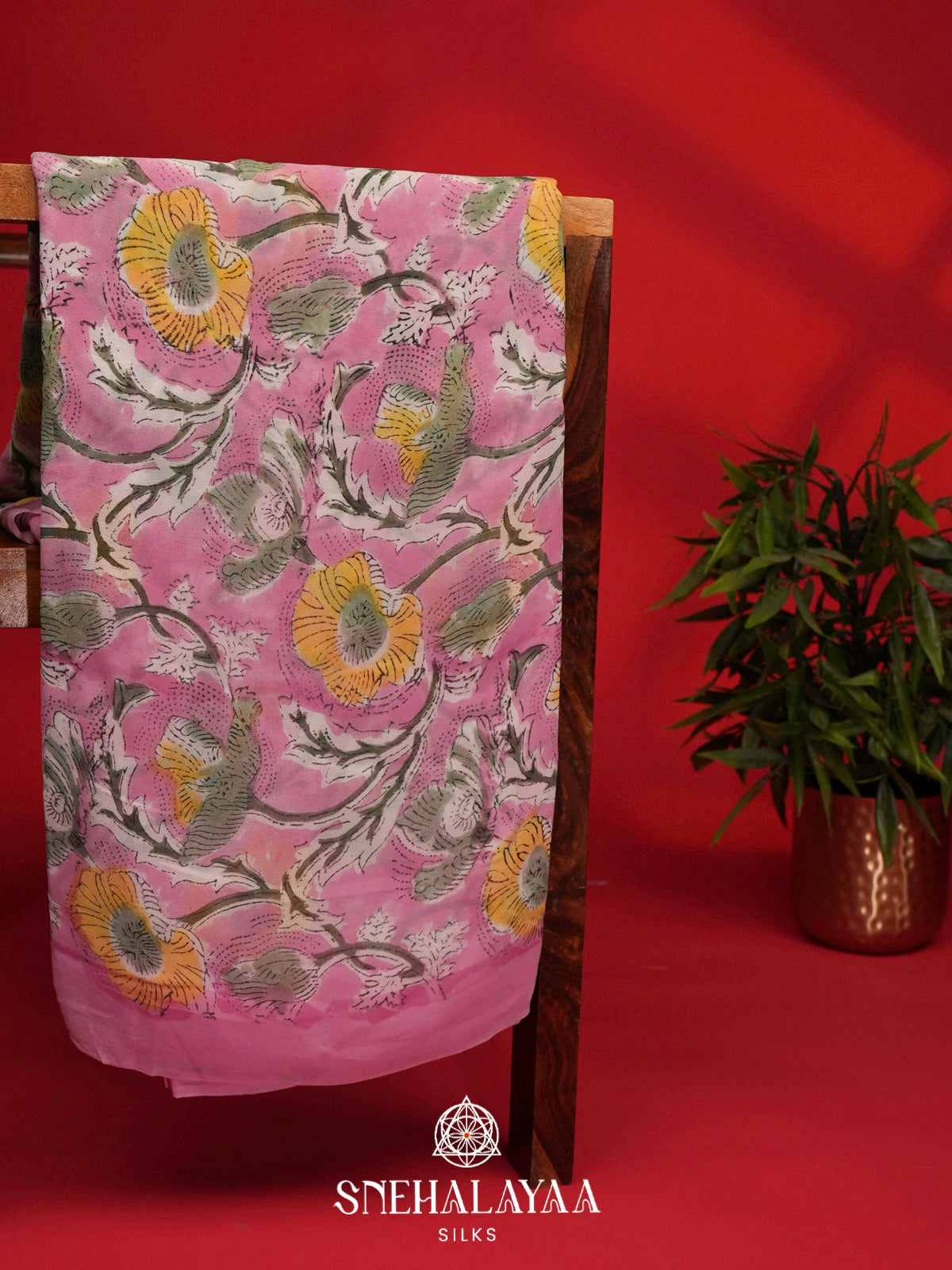 Pale Pink Georgette Saree