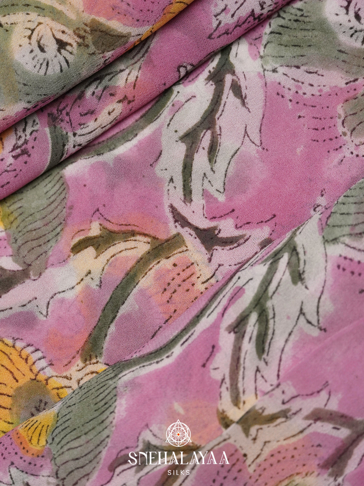 Pale Pink Georgette Saree