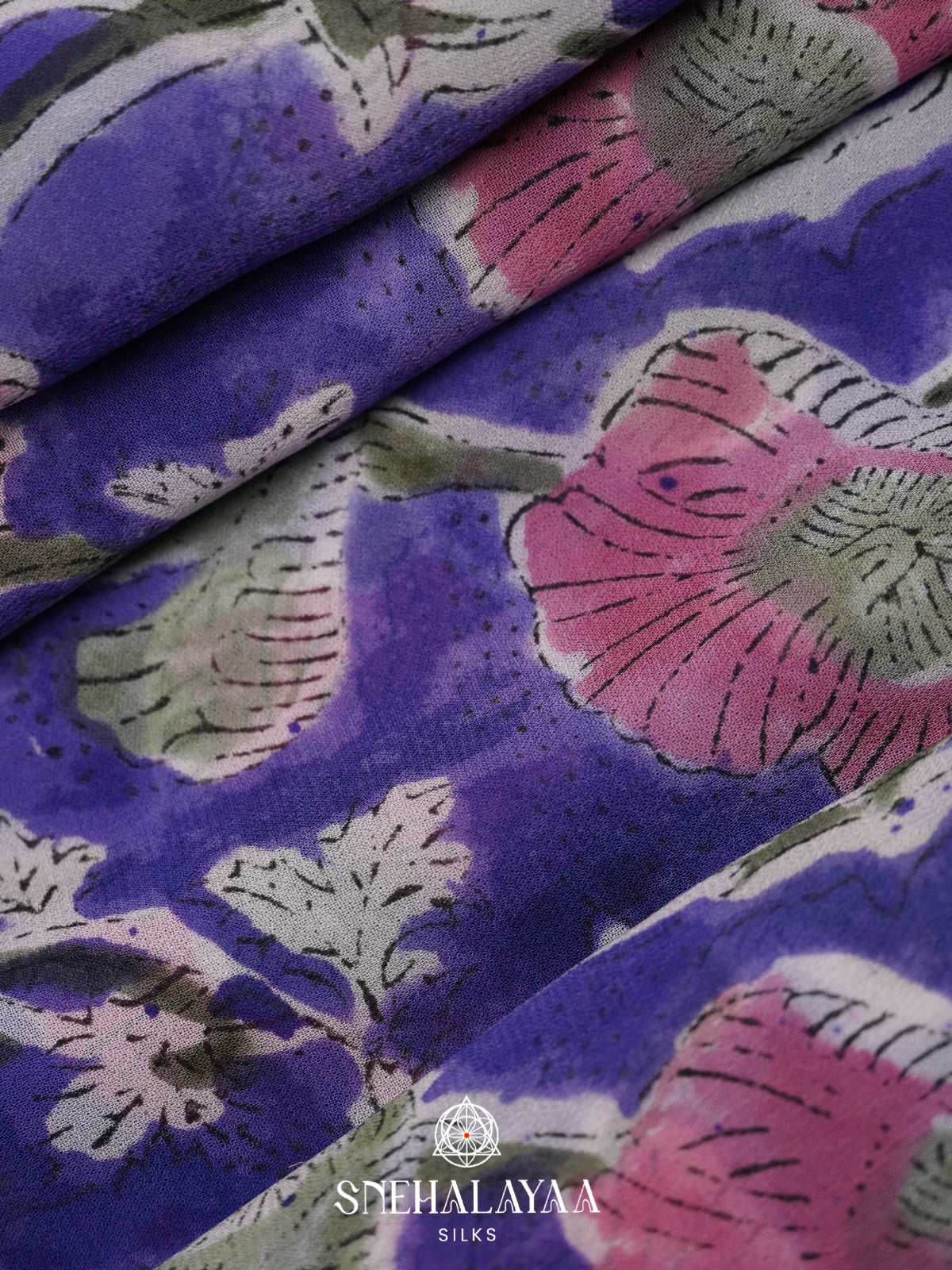Purple Georgette Saree