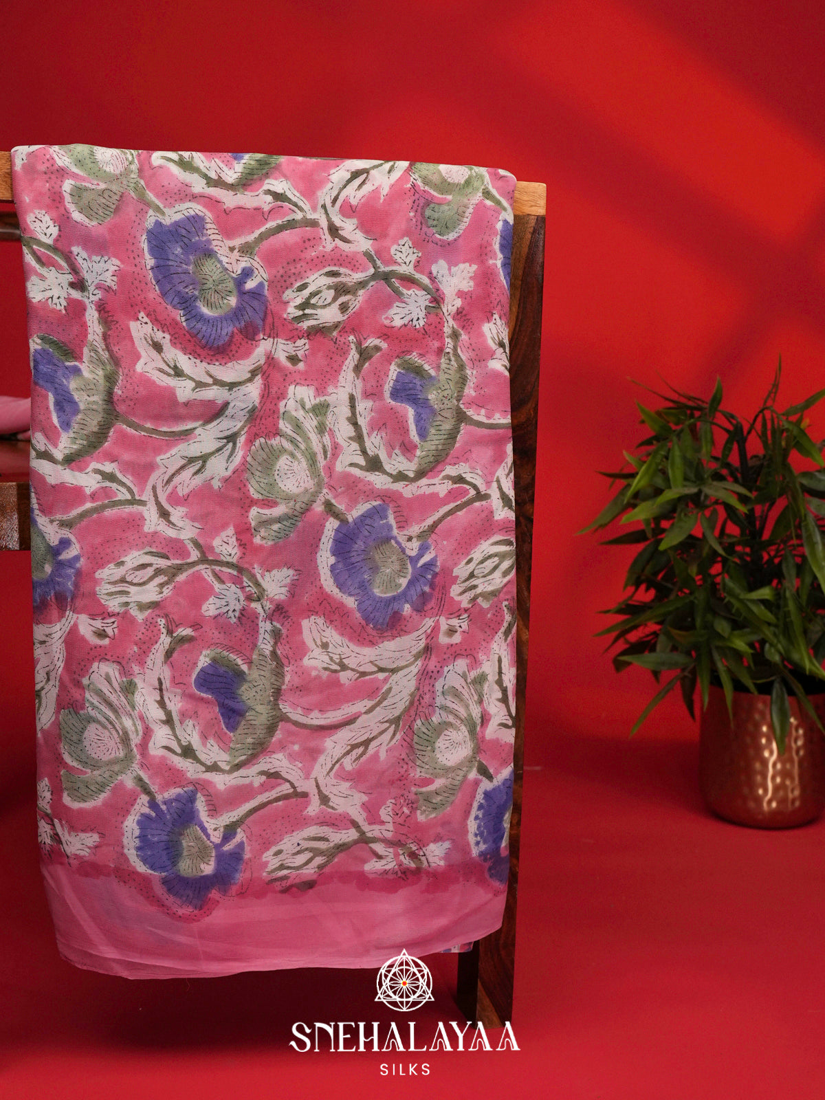 Pink Georgette Saree