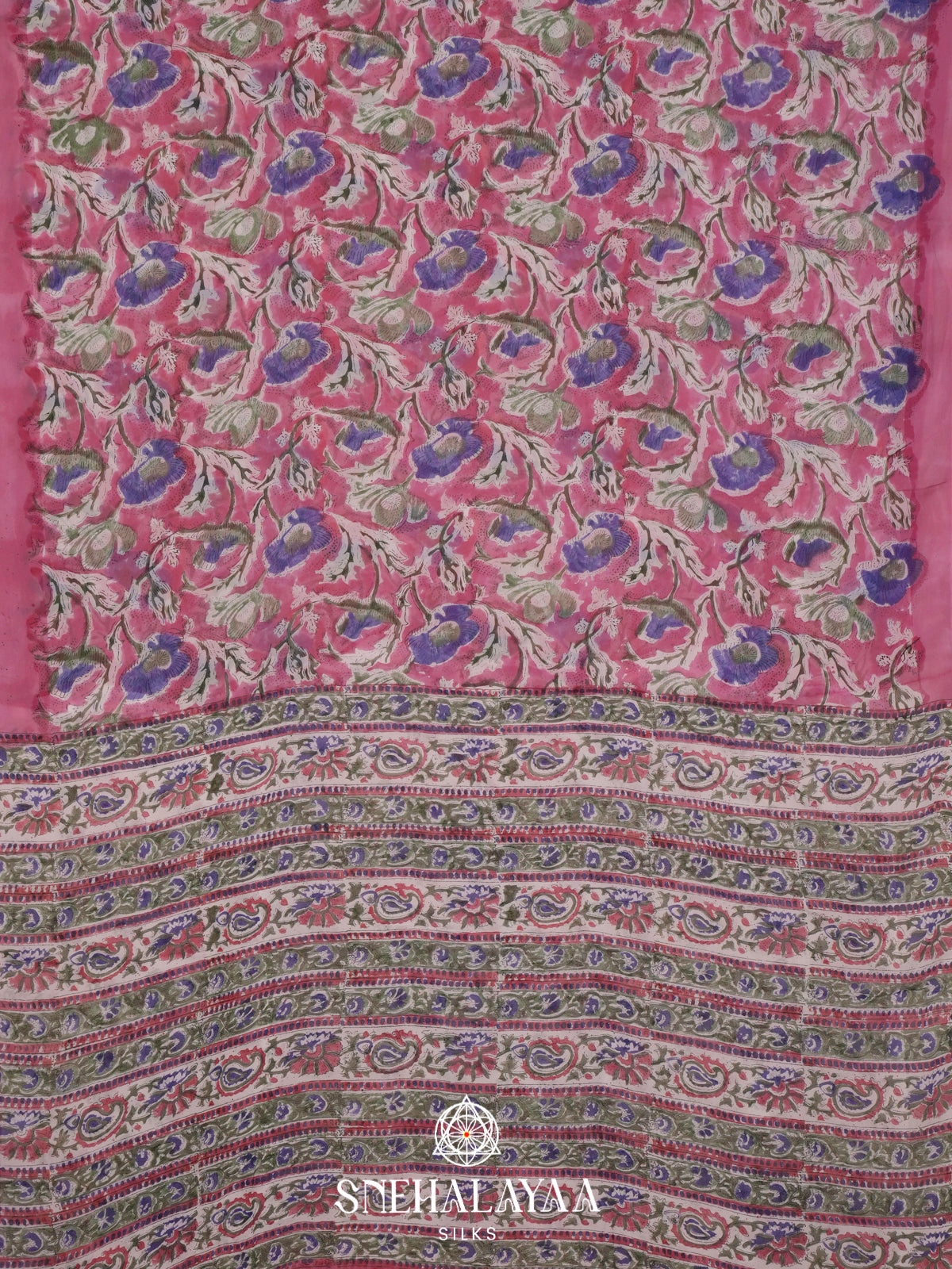 Pink Georgette Saree