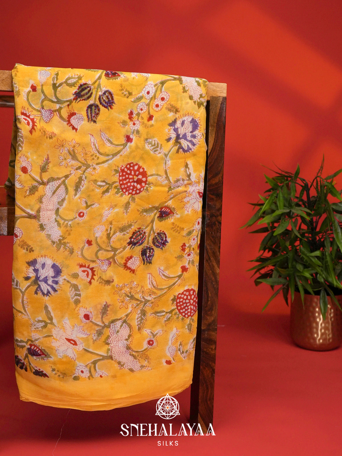 Yellow Georgette Saree