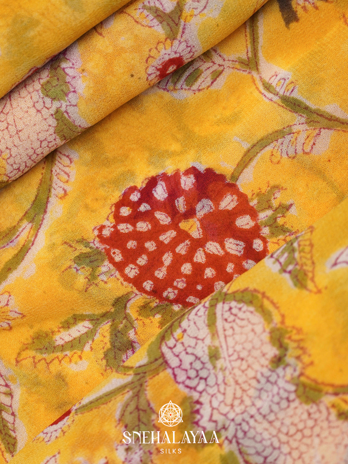 Yellow Georgette Saree