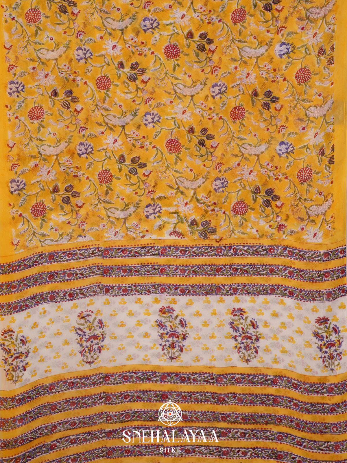 Yellow Georgette Saree