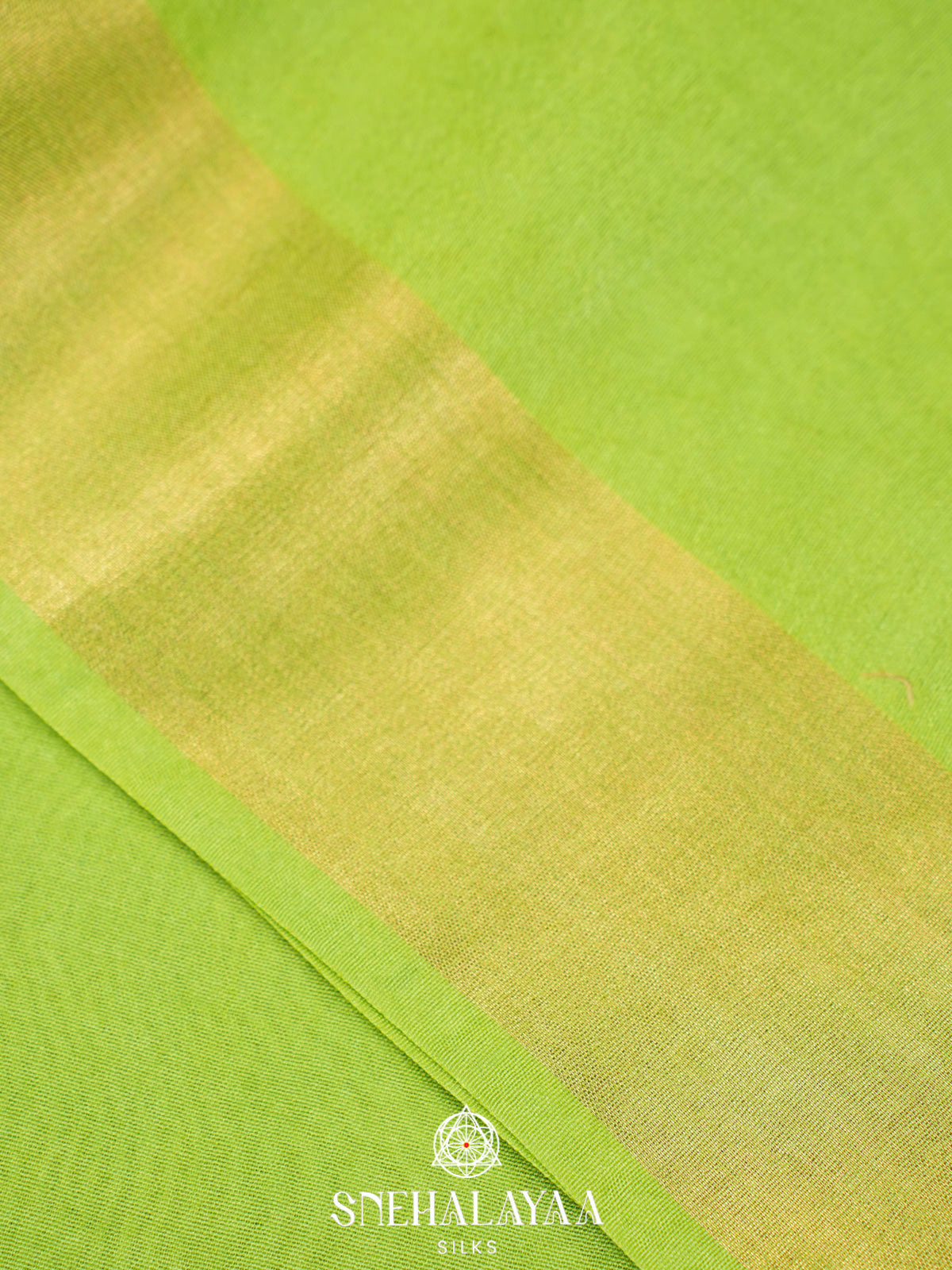 Lime Green Bamboo Silk Saree