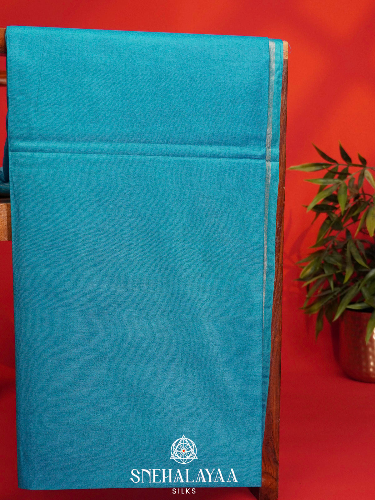 Sky Blue Bamboo Silk Saree