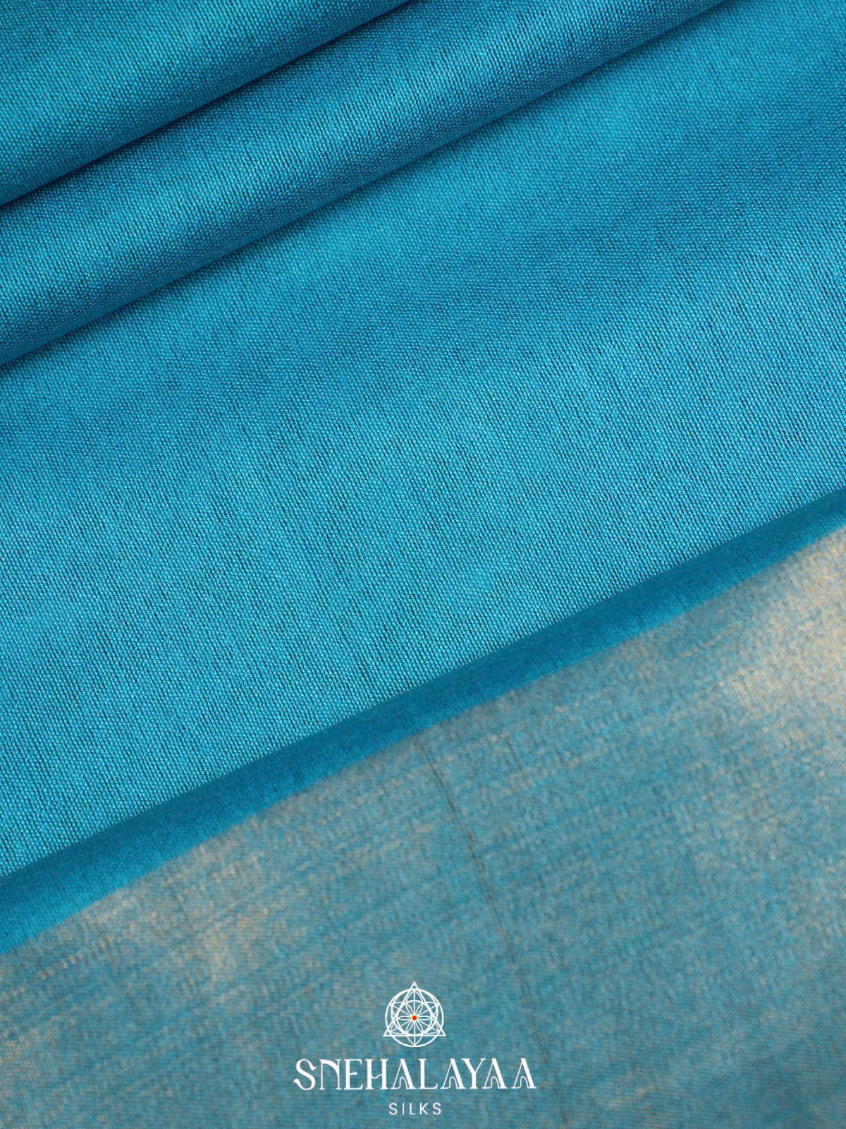 Sky Blue Bamboo Silk Saree