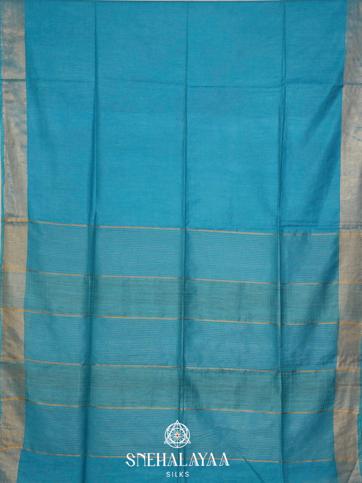 Sky Blue Bamboo Silk Saree