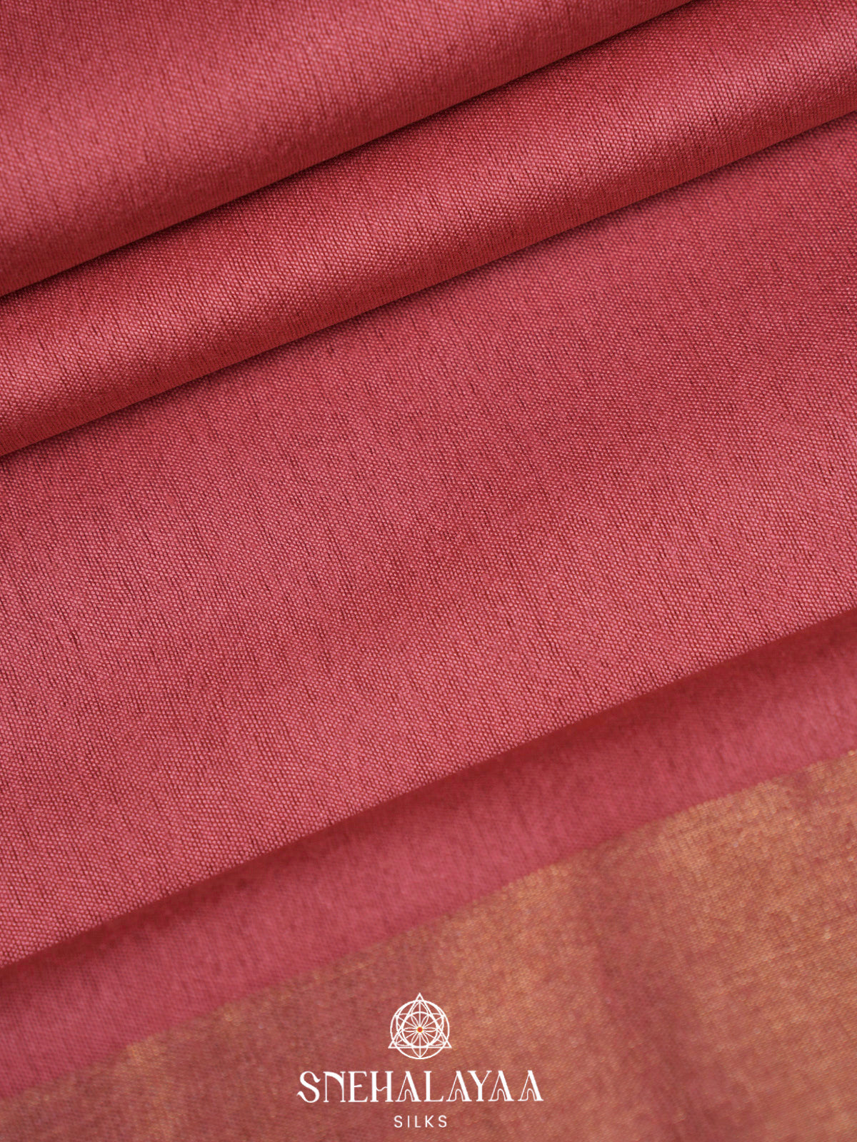 Coral Pink Bamboo Silk Saree