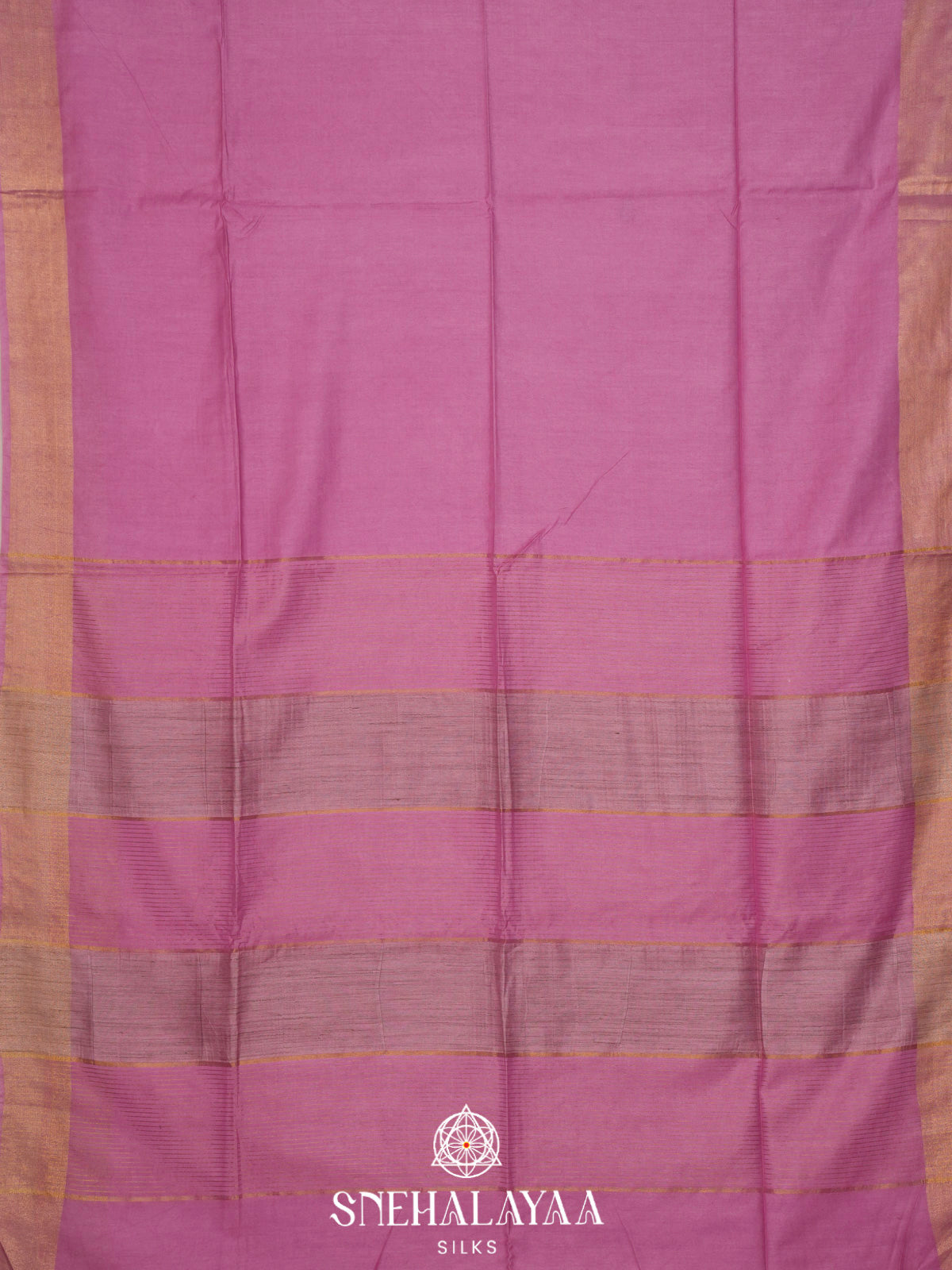 Orchid Pink Bamboo Silk Saree