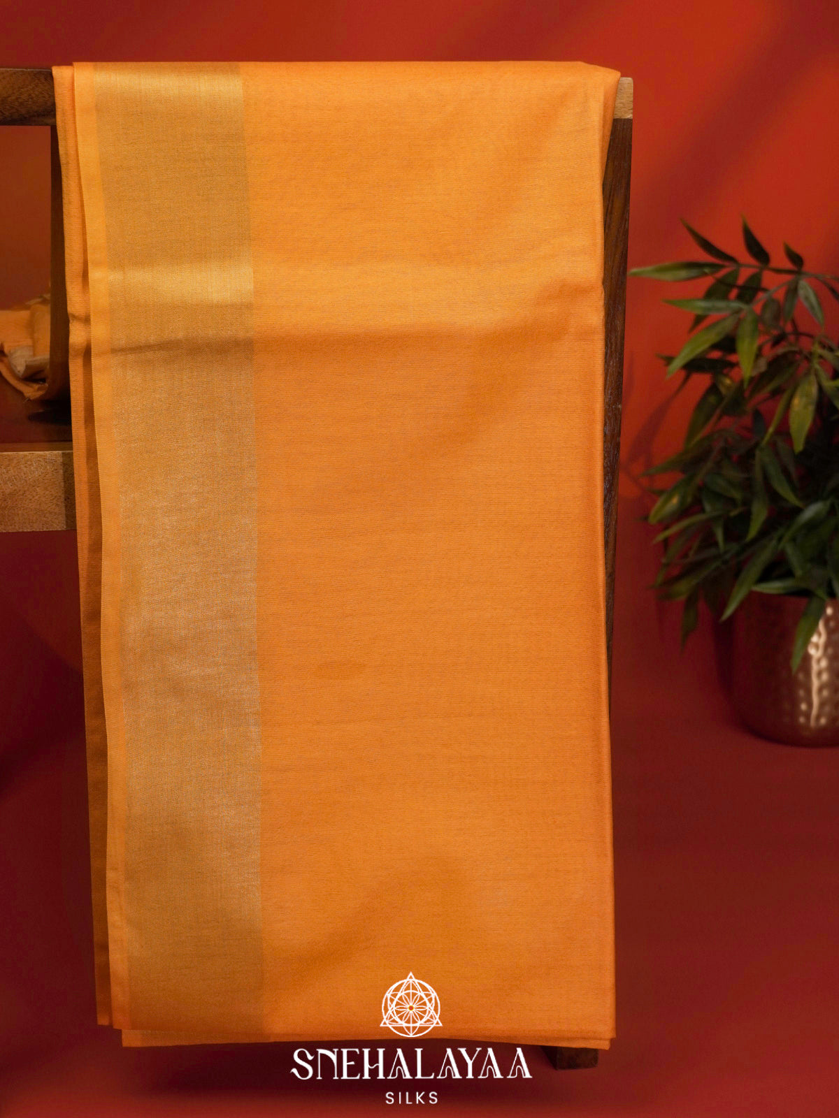 Golden Yellow Bamboo Silk Saree