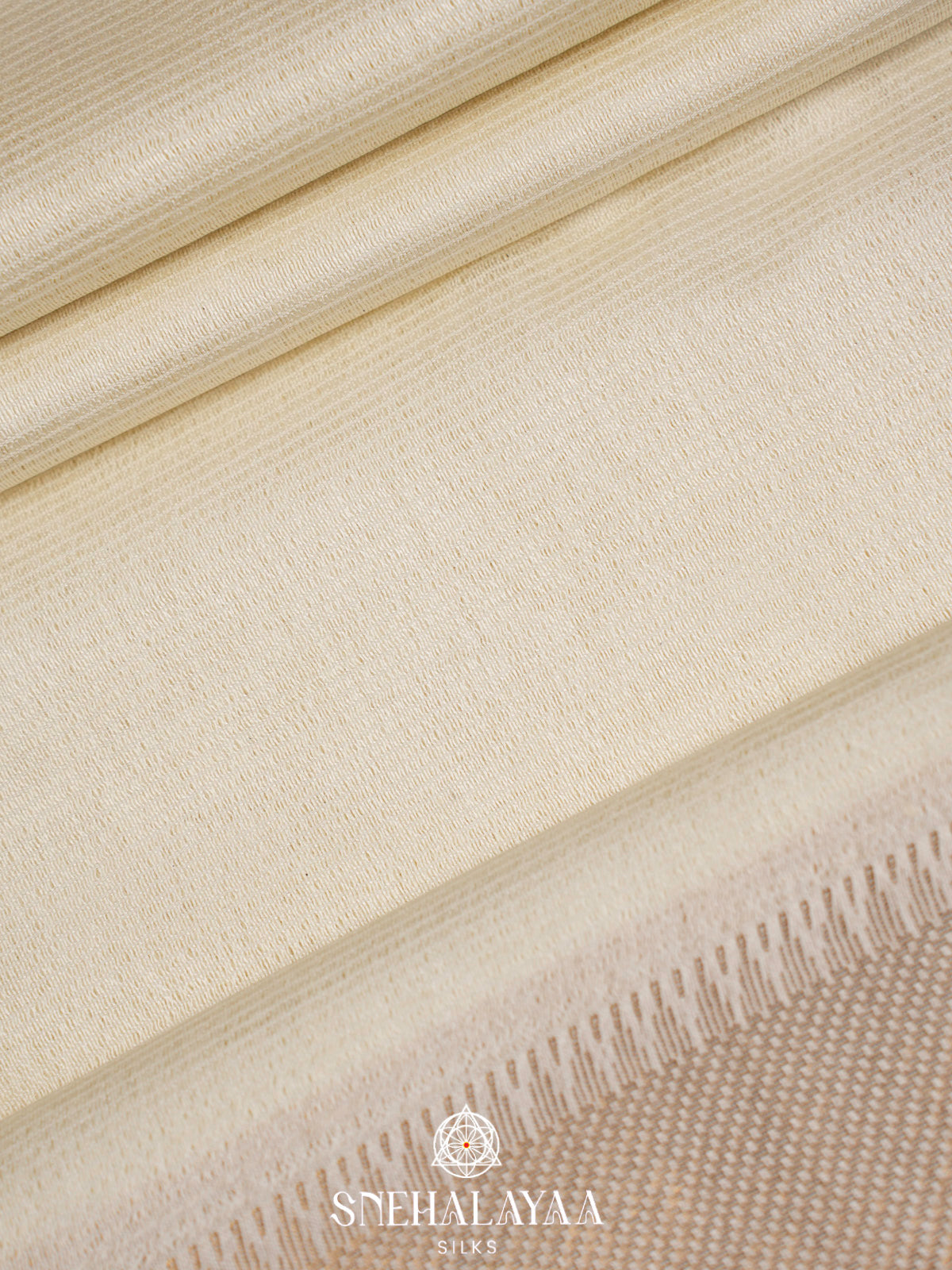 Ivory Bamboo Silk Saree