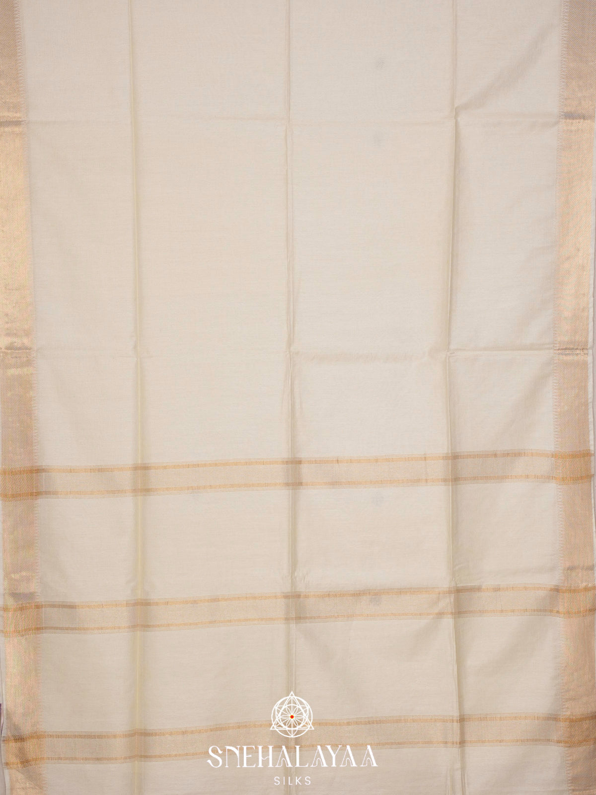 Ivory Bamboo Silk Saree
