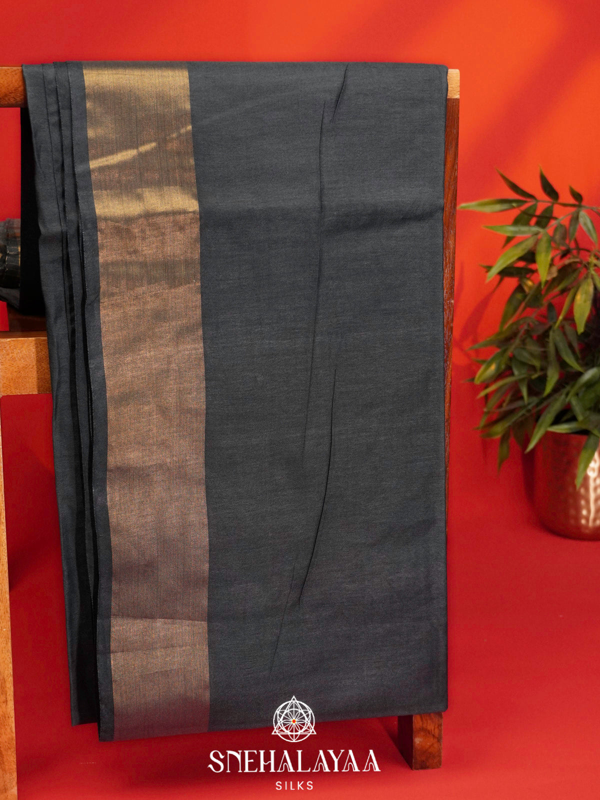 Black Bamboo Silk Saree