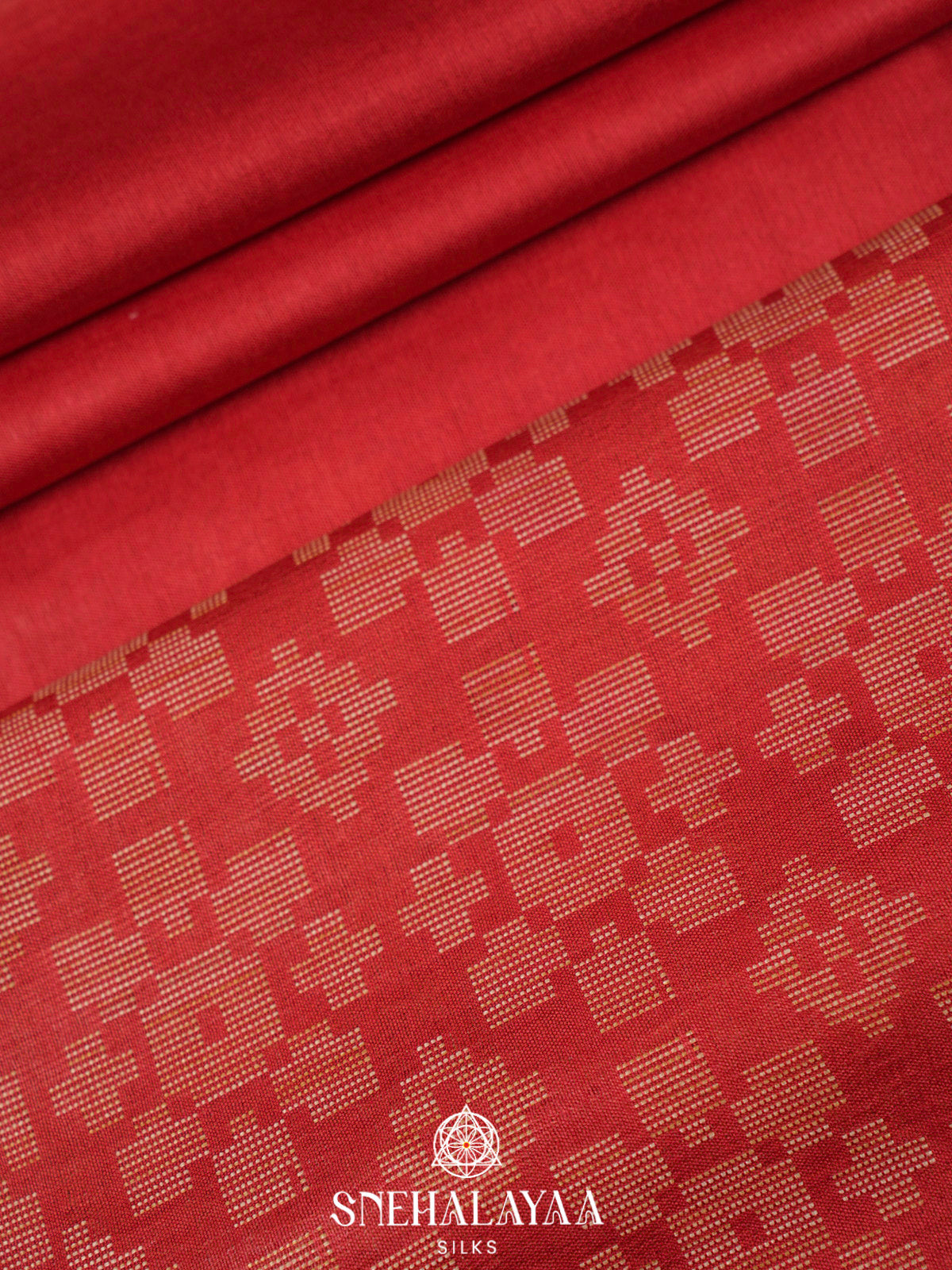 Coral Pink Bamboo Silk Saree