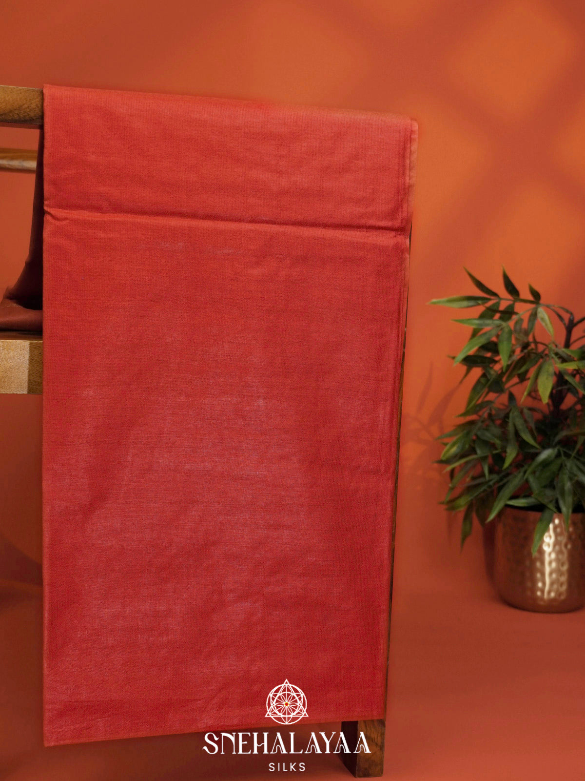 Coral Bamboo Silk Saree