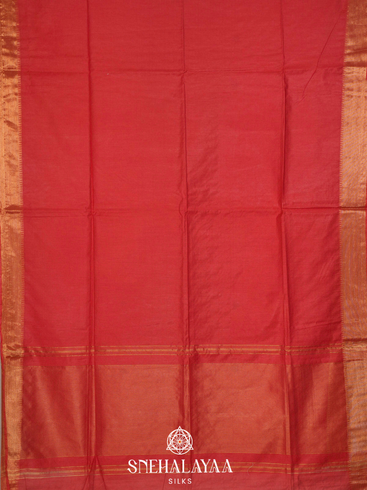 Tomato Red Bamboo Silk Saree