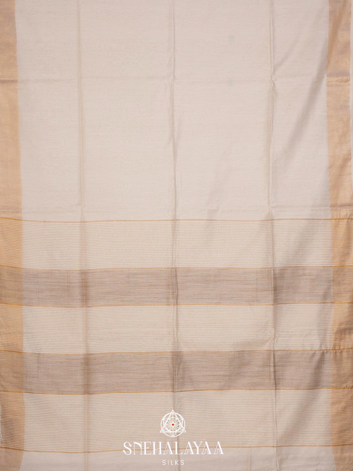Ivory Bamboo Silk Saree