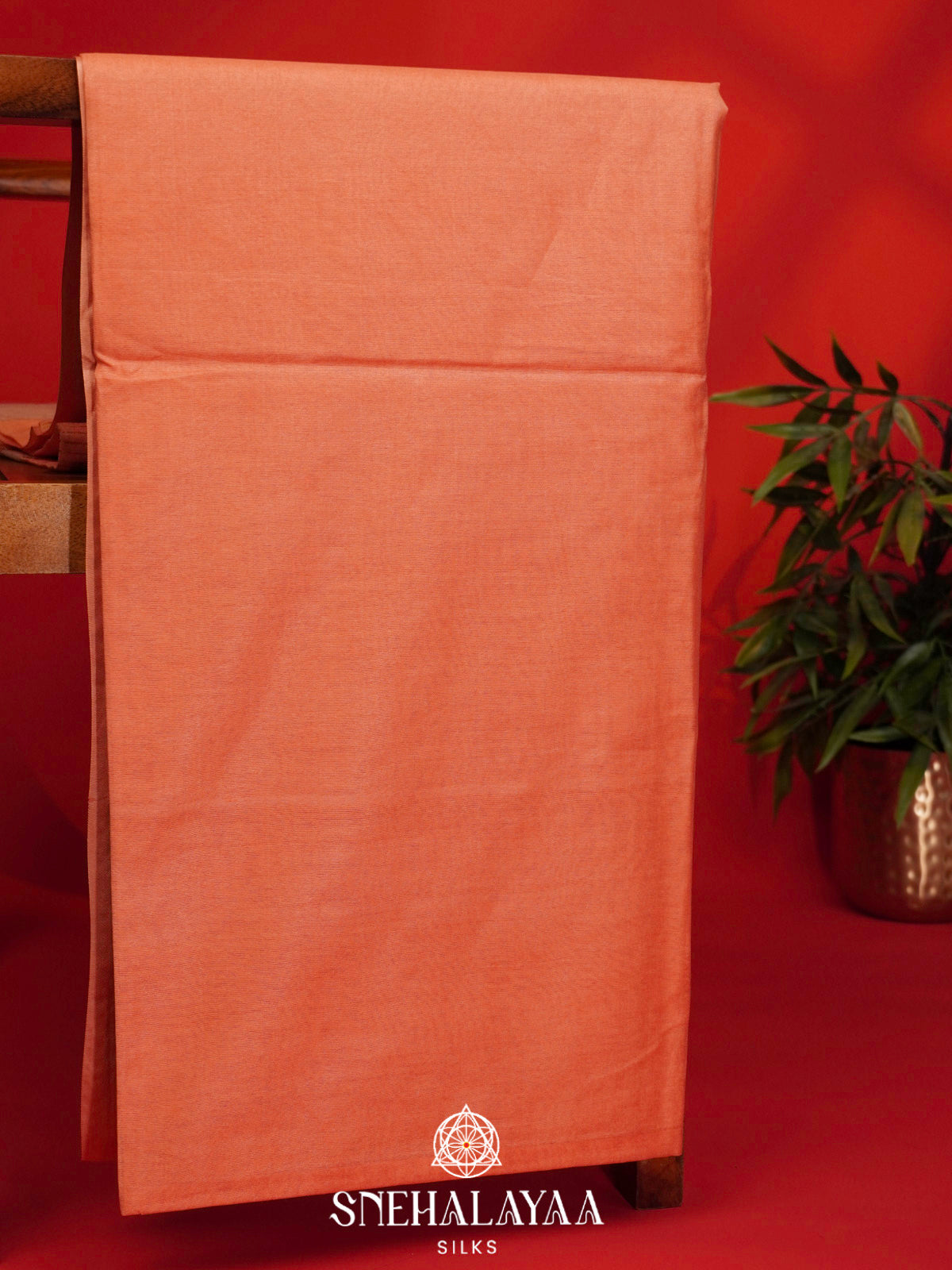 Peach Bamboo Silk Saree