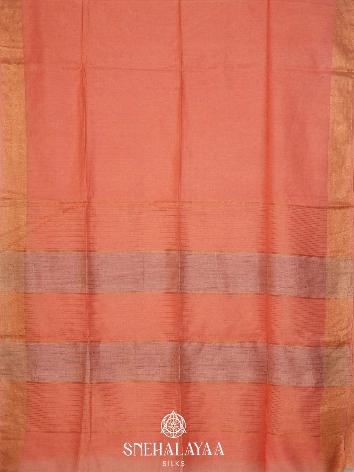Peach Bamboo Silk Saree