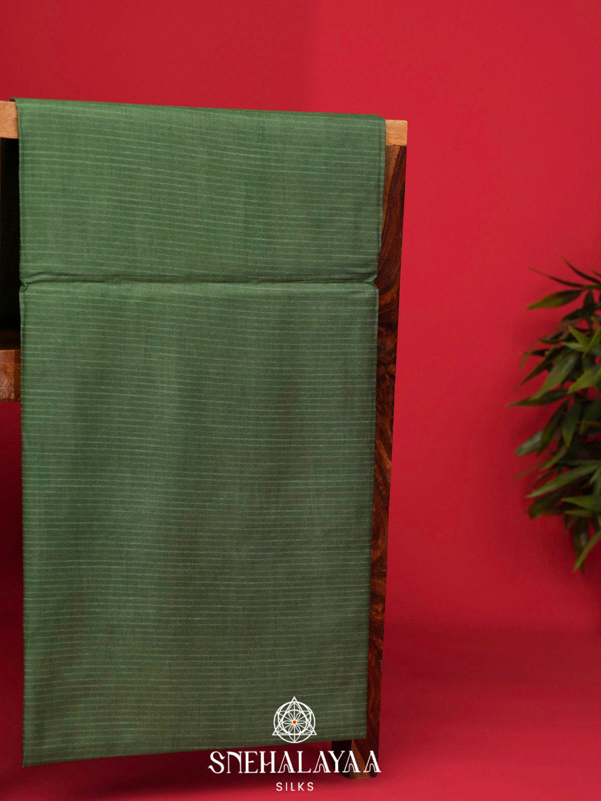 Olive Green Bamboo Silk Saree