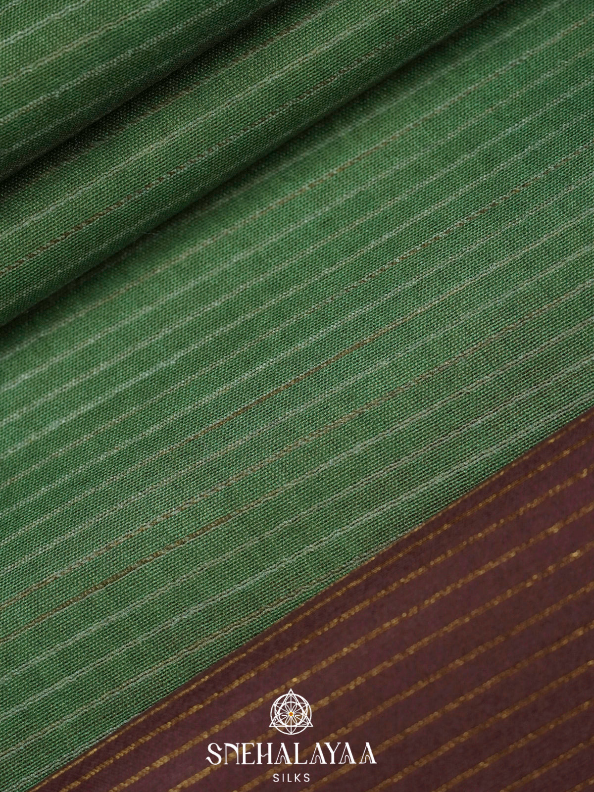 Olive Green Bamboo Silk Saree