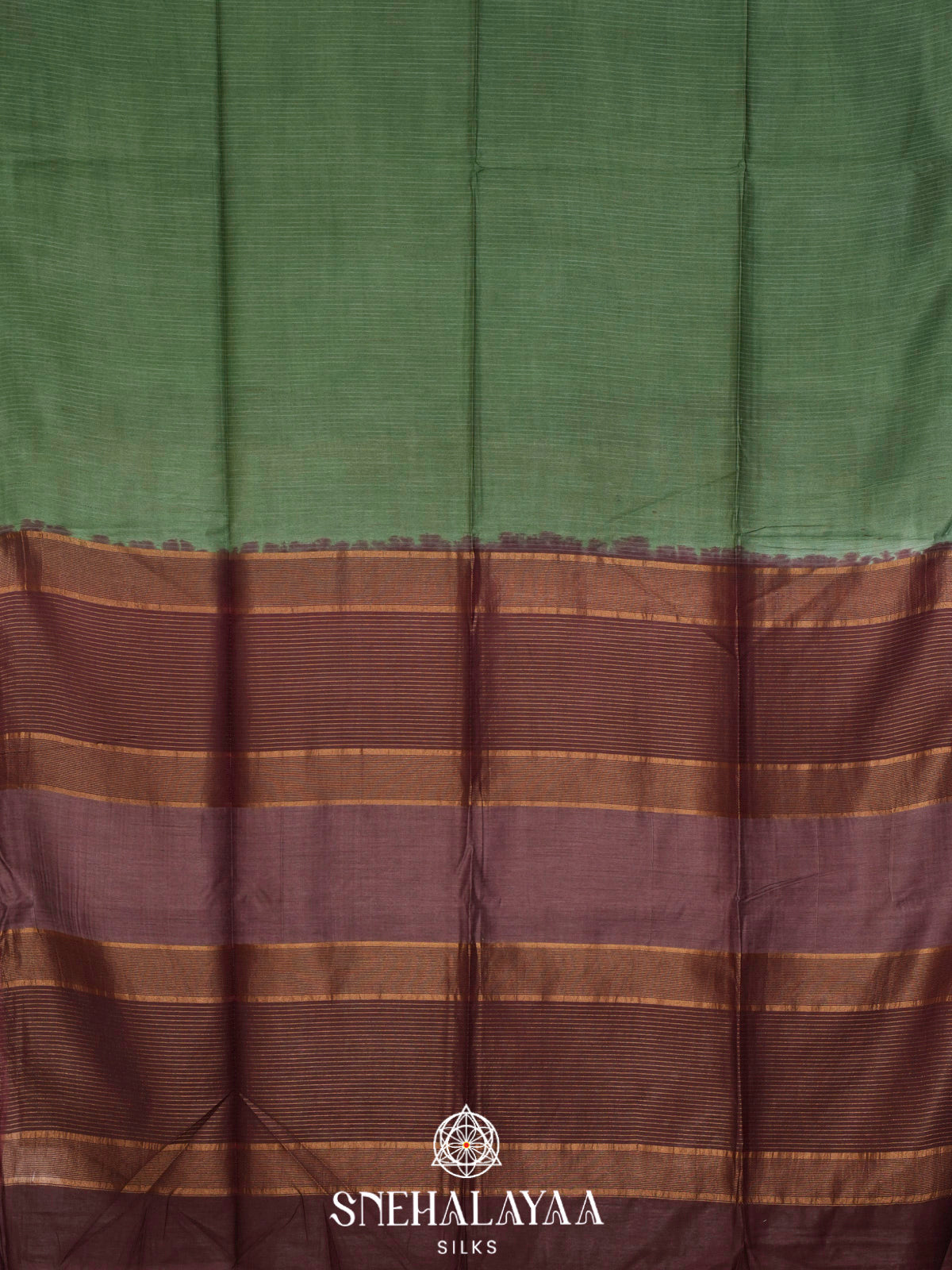 Olive Green Bamboo Silk Saree