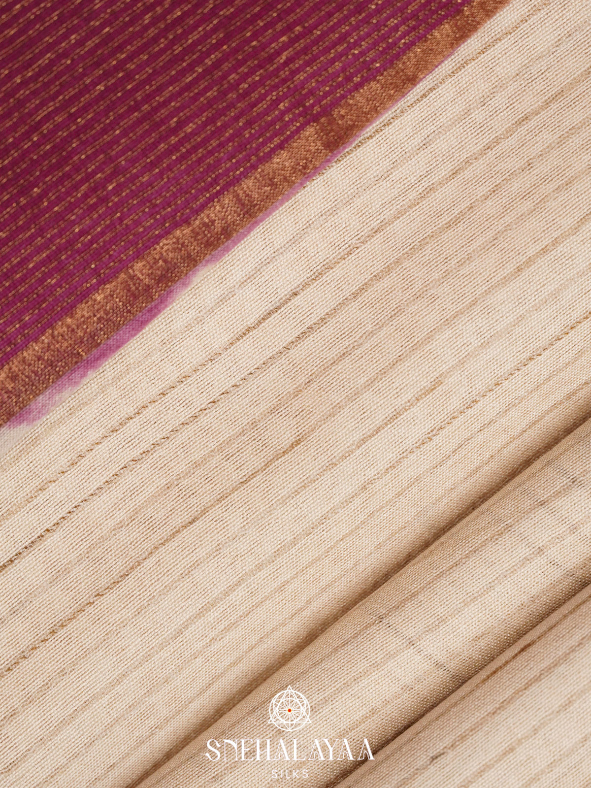 Ivory Bamboo Silk Saree
