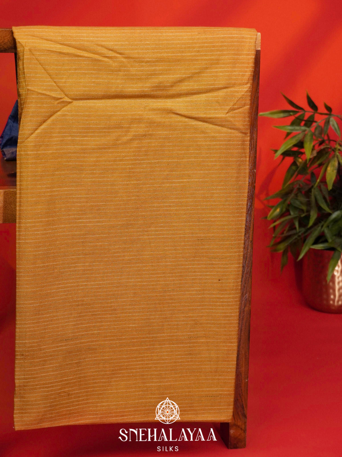 Mustard Gold Bamboo Silk Saree