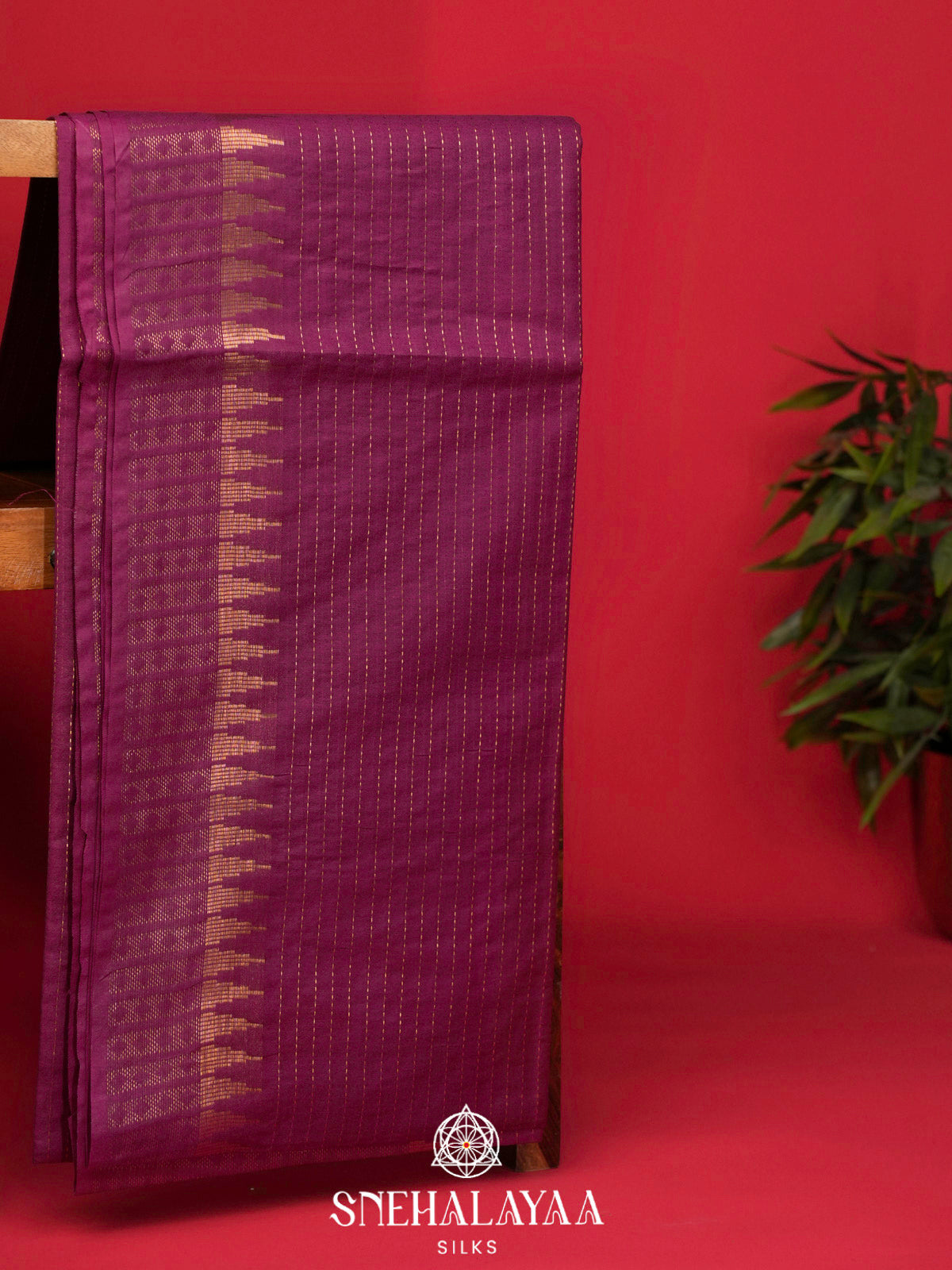Magenta Bamboo Silk Saree