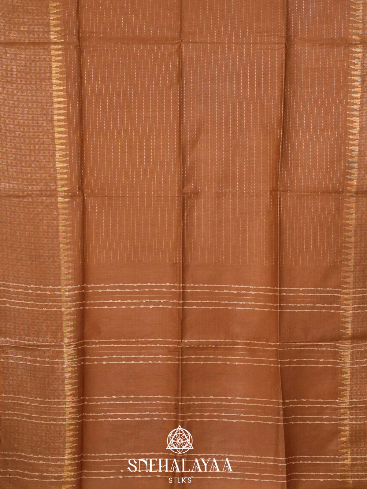 Copper Brown Bamboo Silk Saree