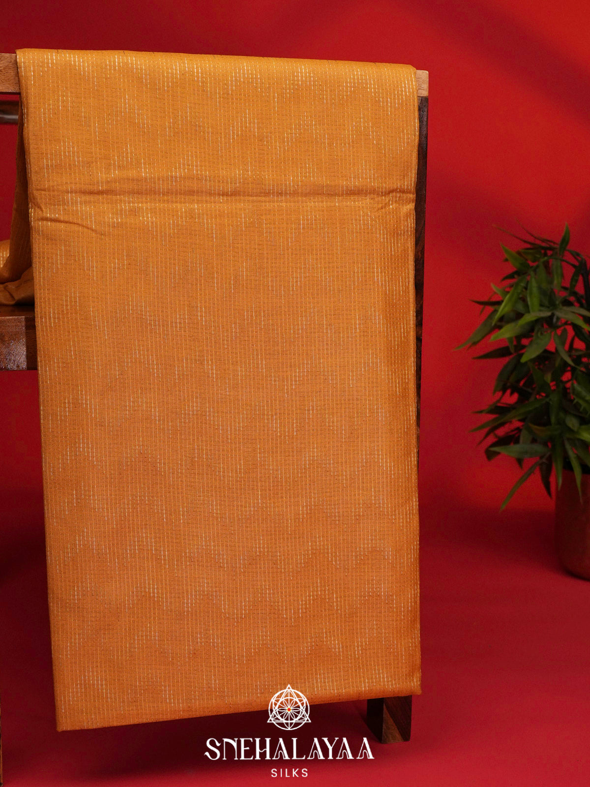 Orange Bamboo Silk Saree