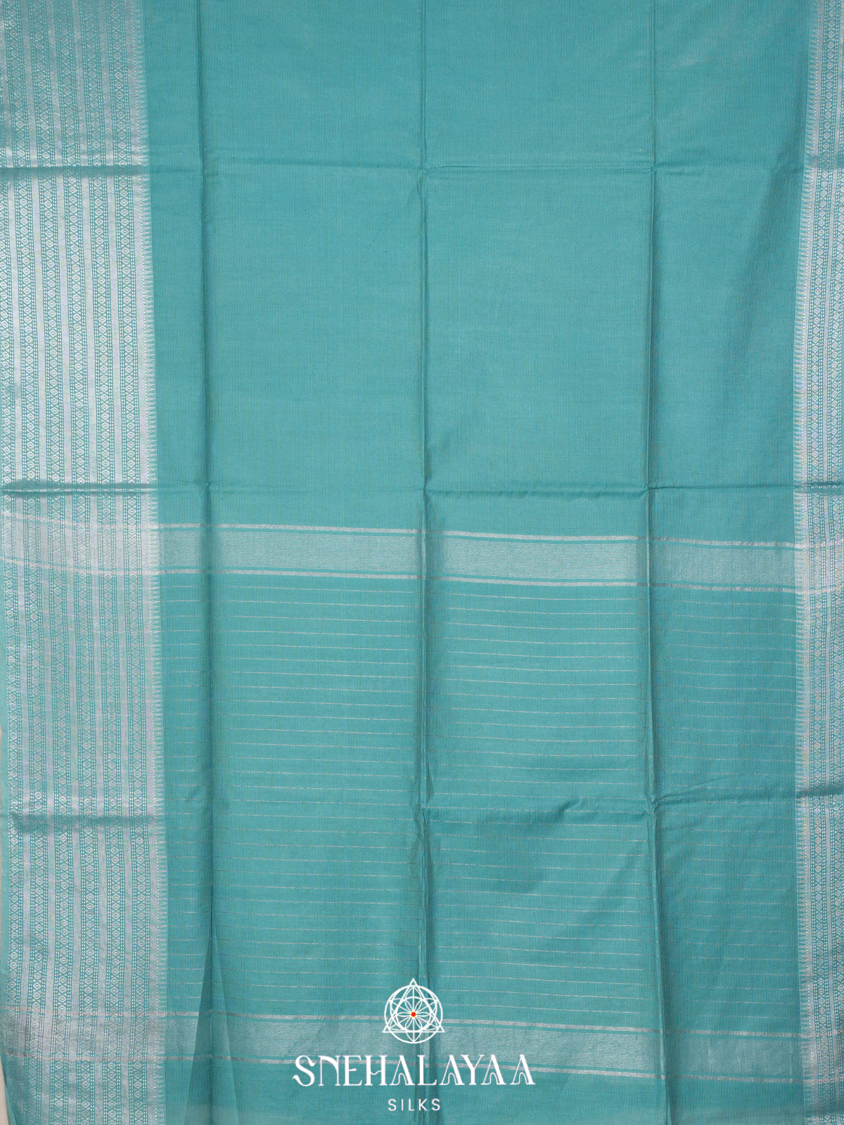 Aqua Blue Bamboo Silk Saree