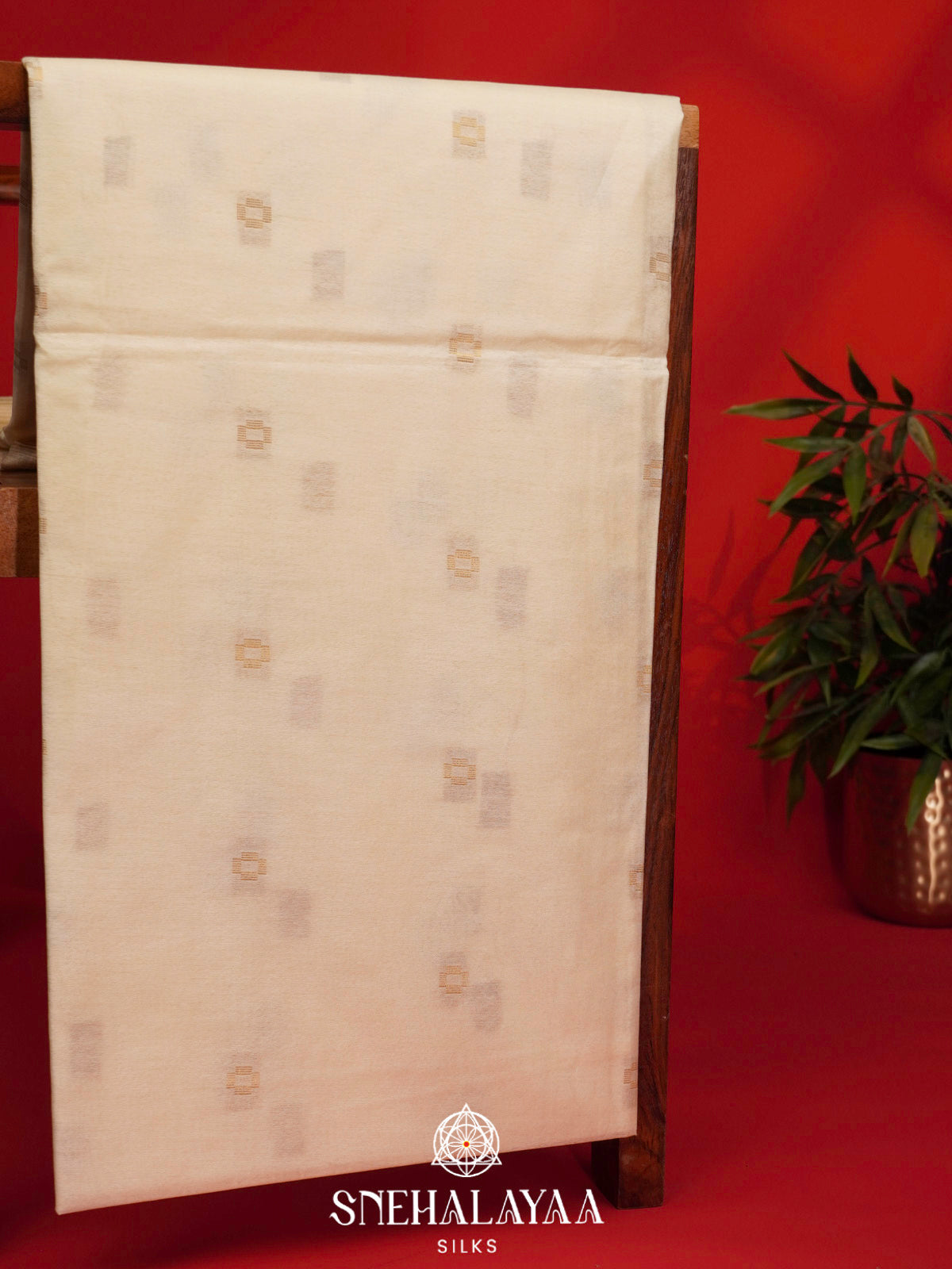 Ivory Bamboo Silk Saree