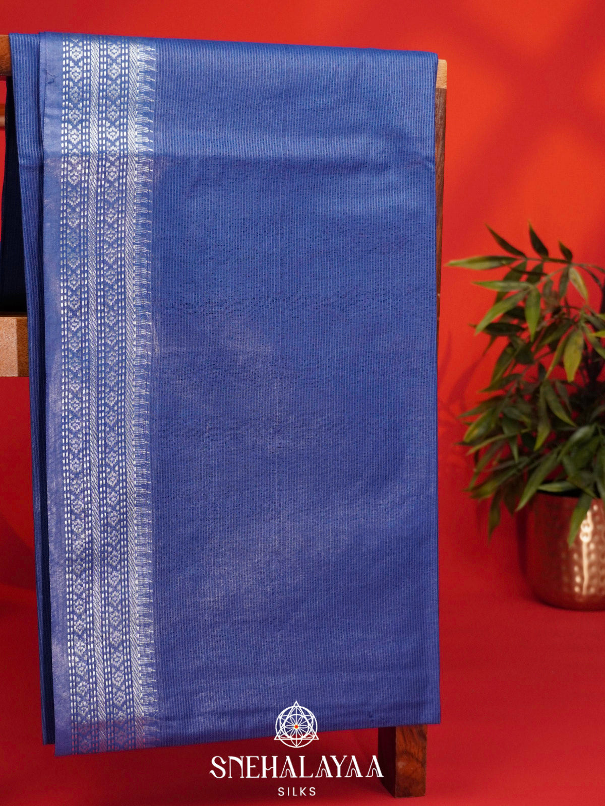 Blue Bamboo Silk Saree