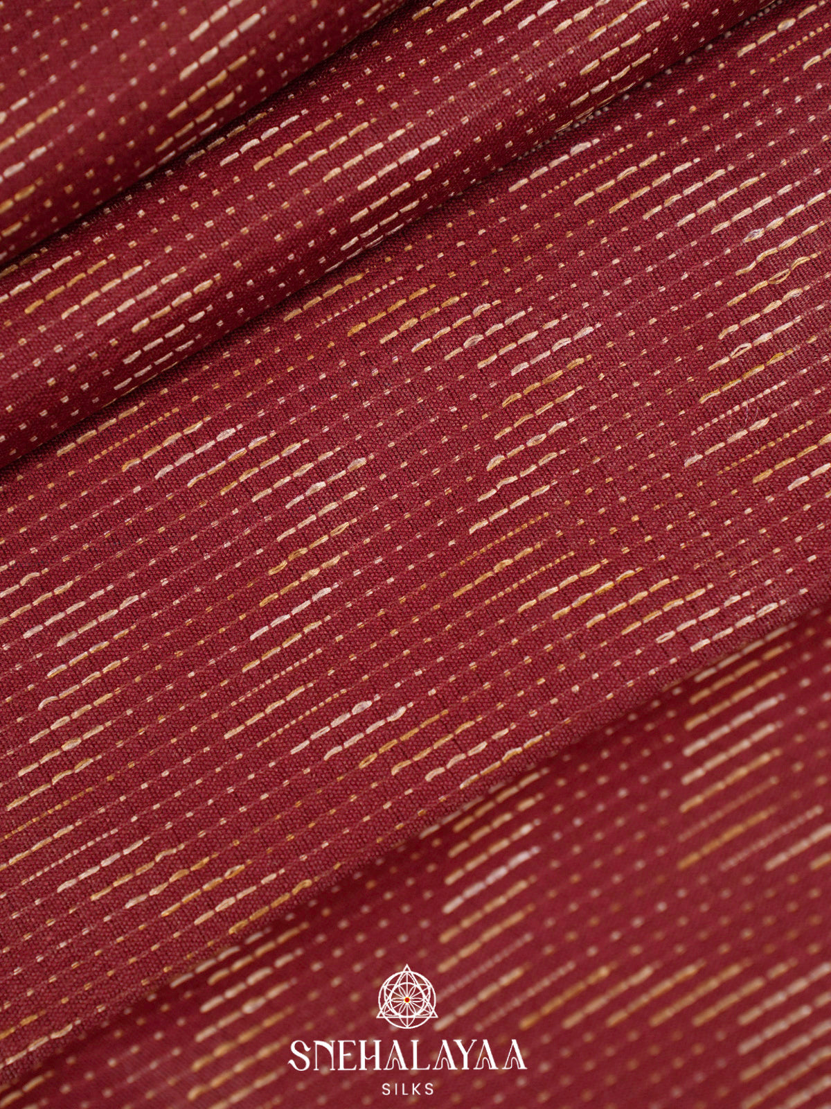 Maroon Bamboo Silk Saree
