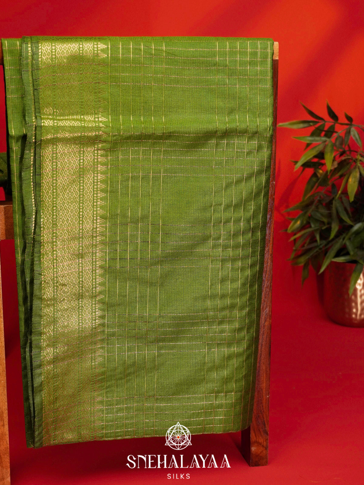 Green Bamboo Silk Saree