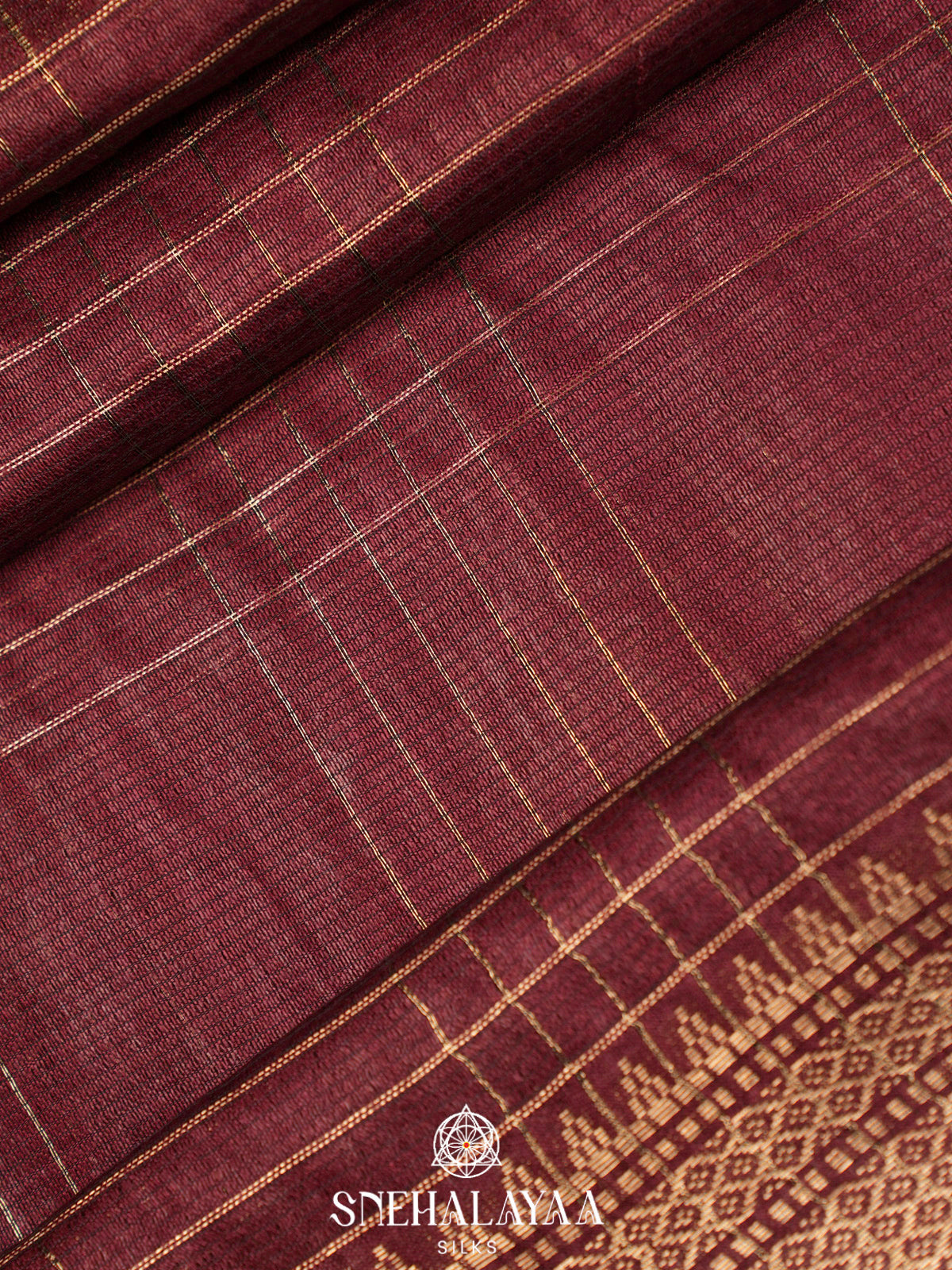 Maroon Bamboo Silk Saree
