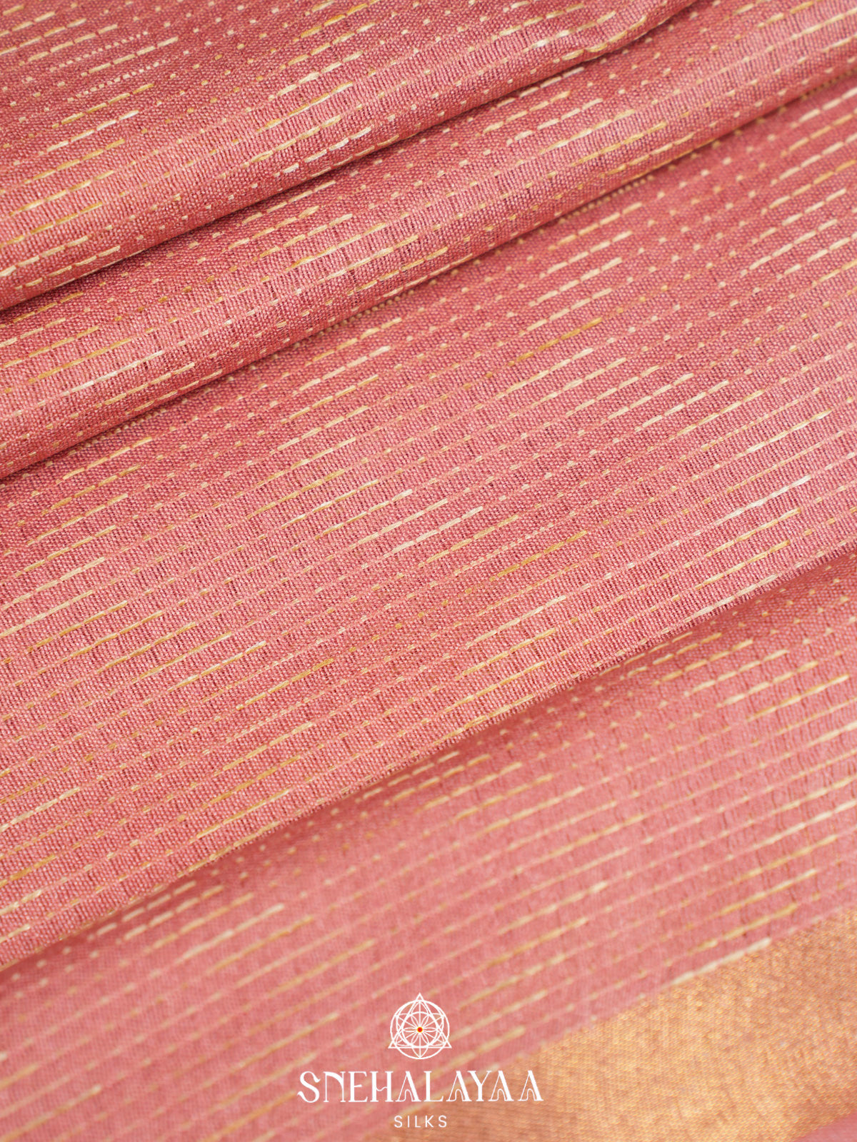 Peach Bamboo Silk Saree