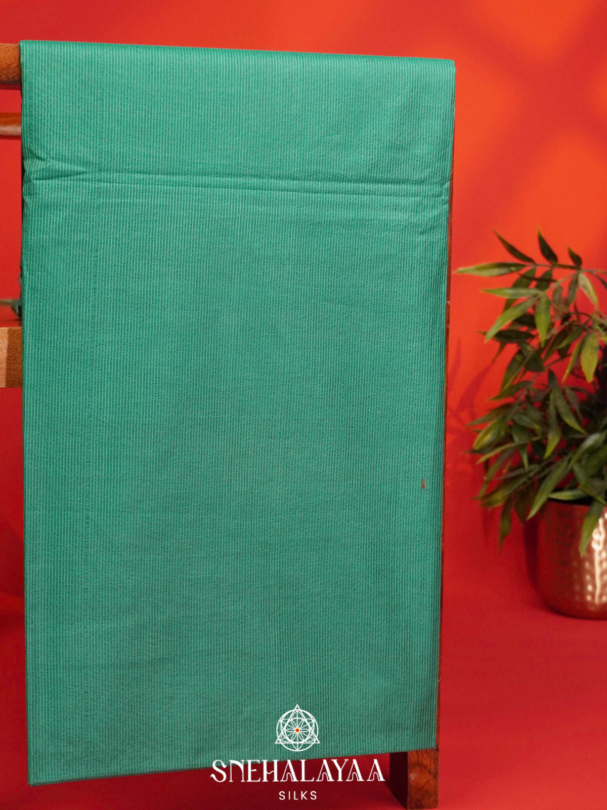 Teal Green Bamboo Silk Saree