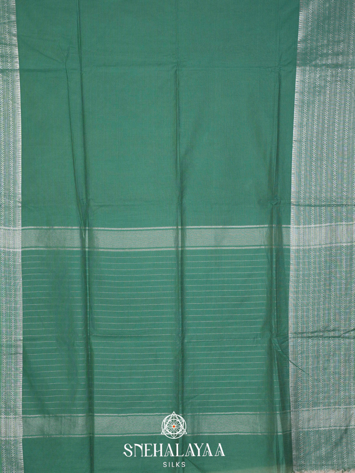 Teal Green Bamboo Silk Saree