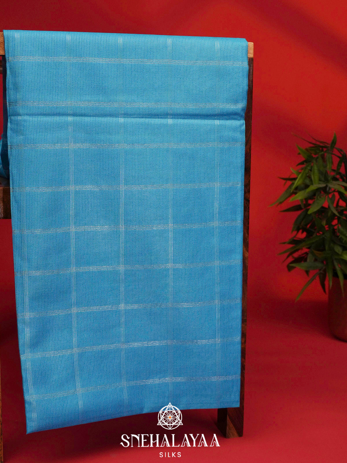 Sky Blue Bamboo Silk Saree