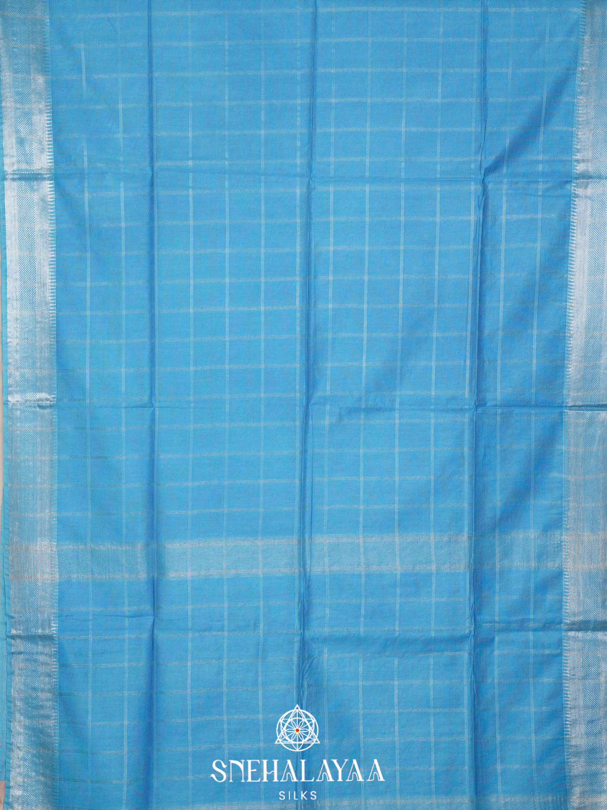 Sky Blue Bamboo Silk Saree