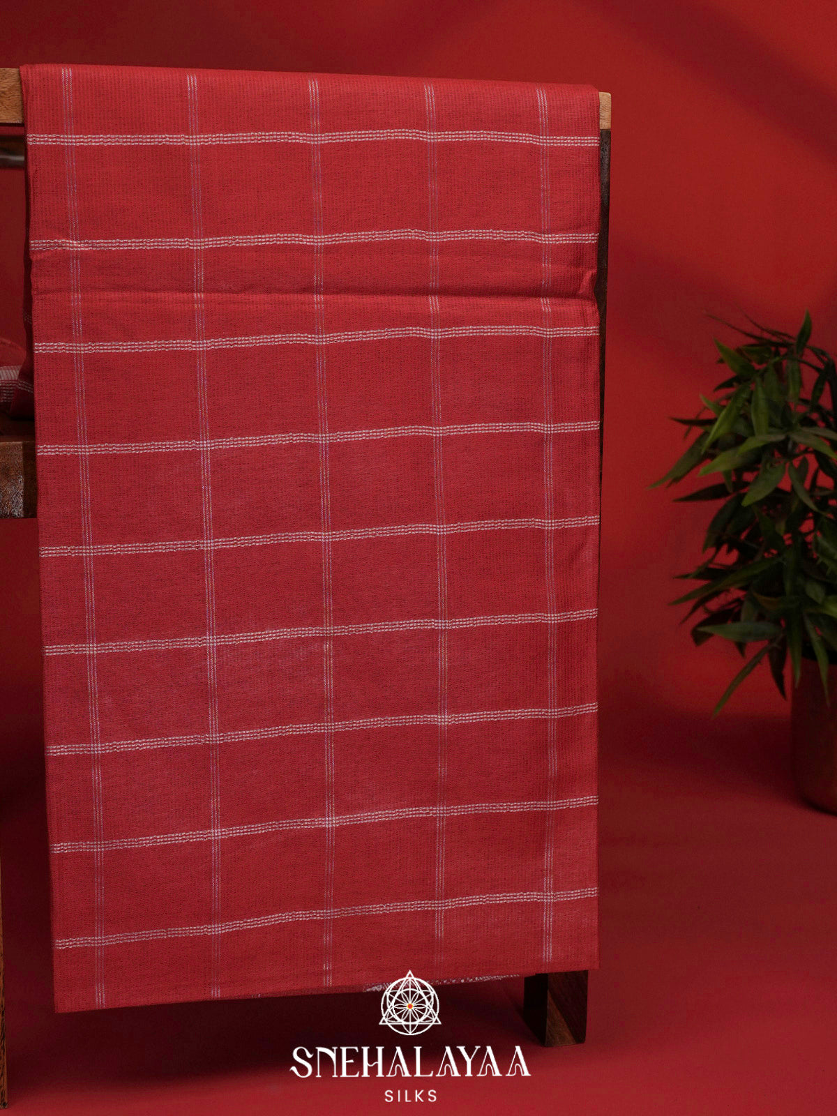Maroon Bamboo Silk Saree